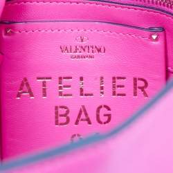 Valentino Fuchsia Leather Rouches Atelier 04 Hobo