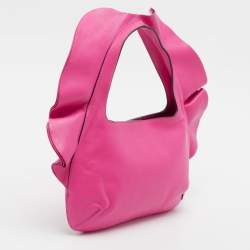 Valentino Fuchsia Leather Rouches Atelier 04 Hobo
