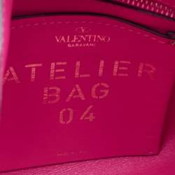 Valentino Fuchsia Leather Rouches Atelier 04 Hobo