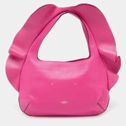 Valentino Fuchsia Leather Rouches Atelier 04 Hobo