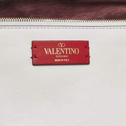 Pre Owned Valentino White Leather Fringe Tassel Flap Shoulder Bag