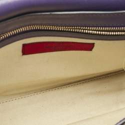 Pre Owned Valentino Purple Leather Rockstud Flap Shoulder Bag