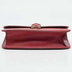 Pre Owned Valentino Red Leather Medium Glam Lock Chain Shoulder Bag