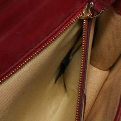 Pre Owned Valentino Red Leather Medium Glam Lock Chain Shoulder Bag