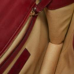 Pre Owned Valentino Red Leather Medium Glam Lock Chain Shoulder Bag