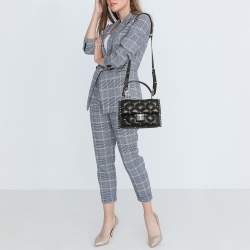 Valentino Black Quilted Leather Medium Candystud Top Handle Bag
