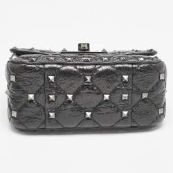 Valentino Black Leather Micro Rockstud Spike Crossbody Bag