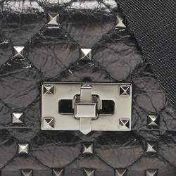Valentino Black Leather Micro Rockstud Spike Crossbody Bag