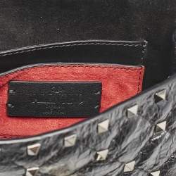 Valentino Black Leather Micro Rockstud Spike Crossbody Bag