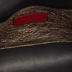 Valentino Gold Crinkled Leather V Rivet Clutch Bag