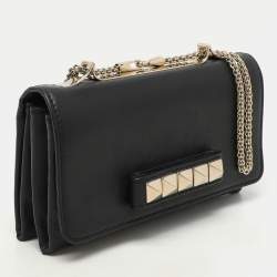 Pre Owned Valentino Black Leather Va Va Voom Shoulder Bag