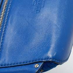 Pre Owned Valentino Blue Quilted Leather and Velvet Rockstud Belt Bag