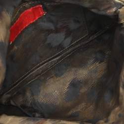 Valentino Green/Red Canvas and Lizard Leather V Logo Shoulder Bag