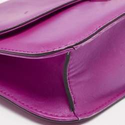 Pre Owned Valentino Pink Leather Medium Glam Lock Chain Shoulder Bag