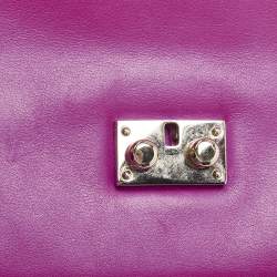 Pre Owned Valentino Pink Leather Medium Glam Lock Chain Shoulder Bag