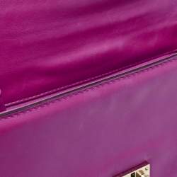 Pre Owned Valentino Pink Leather Medium Glam Lock Chain Shoulder Bag