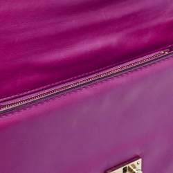 Pre Owned Valentino Pink Leather Medium Glam Lock Chain Shoulder Bag