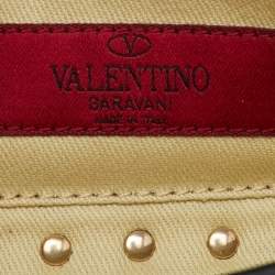 Valentino Green Leather Rockstud Bracelet Clutch