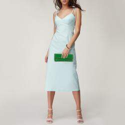 Valentino Green Leather Rockstud Bracelet Clutch