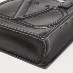 Valentino Black Leather Mini VLogo Walk Tote
