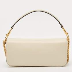 Valentino Off White Leather Loco Flap Shoulder Bag