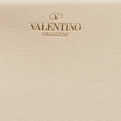 Valentino Off White Leather Loco Flap Shoulder Bag