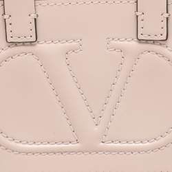 Valentino Garavani Blush Pink Leather Mini VLogo Walk Pouch