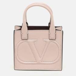 Valentino Garavani Blush Pink Leather Mini VLogo Walk Pouch