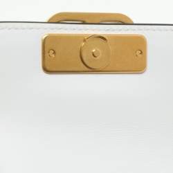 Valentino White Leather Micro V Sling Crossbody Bag