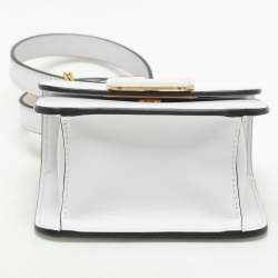 Valentino White Leather Micro V Sling Crossbody Bag