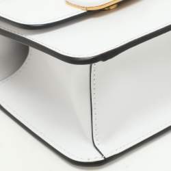 Valentino White Leather Micro V Sling Crossbody Bag