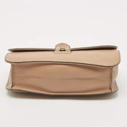 Valentino Beige Leather Medium Glam Lock Shoulder Bag