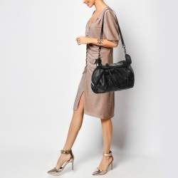 Valentino Black Leather and Mesh Bow Tote