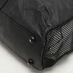Valentino Black Leather and Mesh Bow Tote