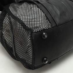 Valentino Black Leather and Mesh Bow Tote