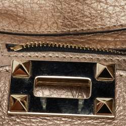 Valentino Gold Leather Mini Rockstud Trapeze Tote
