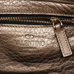 Valentino Gold Leather Mini Rockstud Trapeze Tote