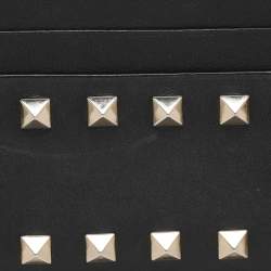Valentino Black Leather Rockstud Card Holder