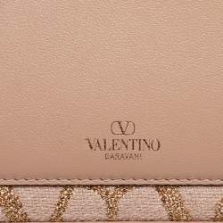 Pre Owned Valentino Dusty Pink Iconographe Canvas Loco Flap Bag