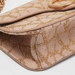 Pre Owned Valentino Dusty Pink Iconographe Canvas Loco Flap Bag