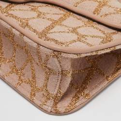 Pre Owned Valentino Dusty Pink Iconographe Canvas Loco Flap Bag