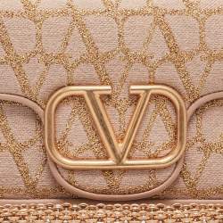 Pre Owned Valentino Dusty Pink Iconographe Canvas Loco Flap Bag