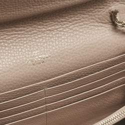 Pre Owned Valentino Beige Leather Rockstud Envelope Wallet on Chain