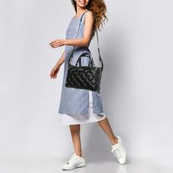 Valentino Black Quilted Leather Candystud Tote