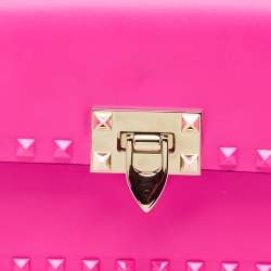Valentino Pink Leather Rockstud Flap Shoulder Bag