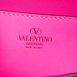 Valentino Pink Leather Rockstud Flap Shoulder Bag