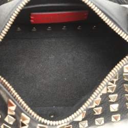 Pre Owned Valentino Black Leather Rockstud Shoulder Bag