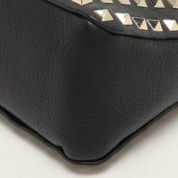 Pre Owned Valentino Black Leather Rockstud Shoulder Bag