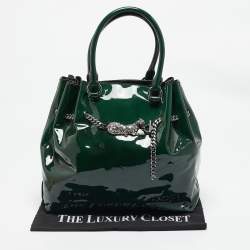 مملوكة مسبقًا Valentino Green Patent Leather Chain Tote