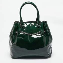 مملوكة مسبقًا Valentino Green Patent Leather Chain Tote